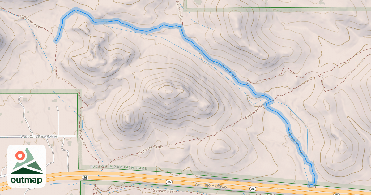 Map of Robles Pass Trail