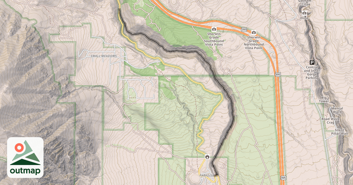 Map of Lower Rock Creek Trail, Section 3