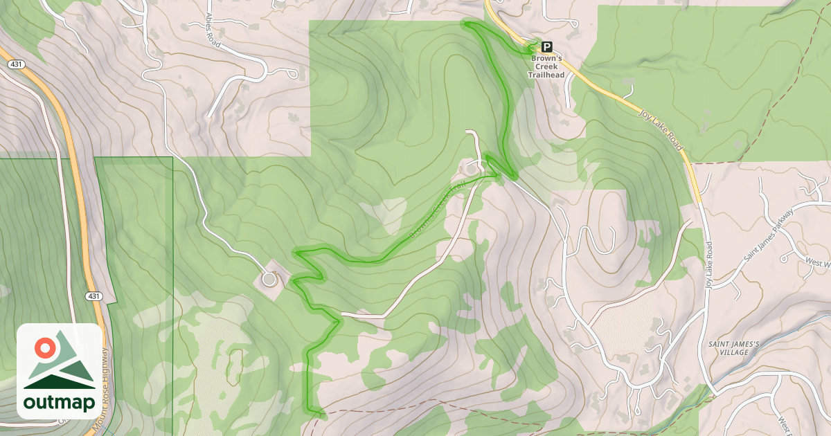 Map of Brown's Creek Trail