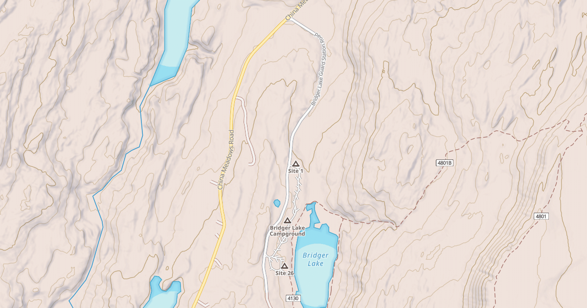Map preview of Bridger Lake Snowmobile Trail