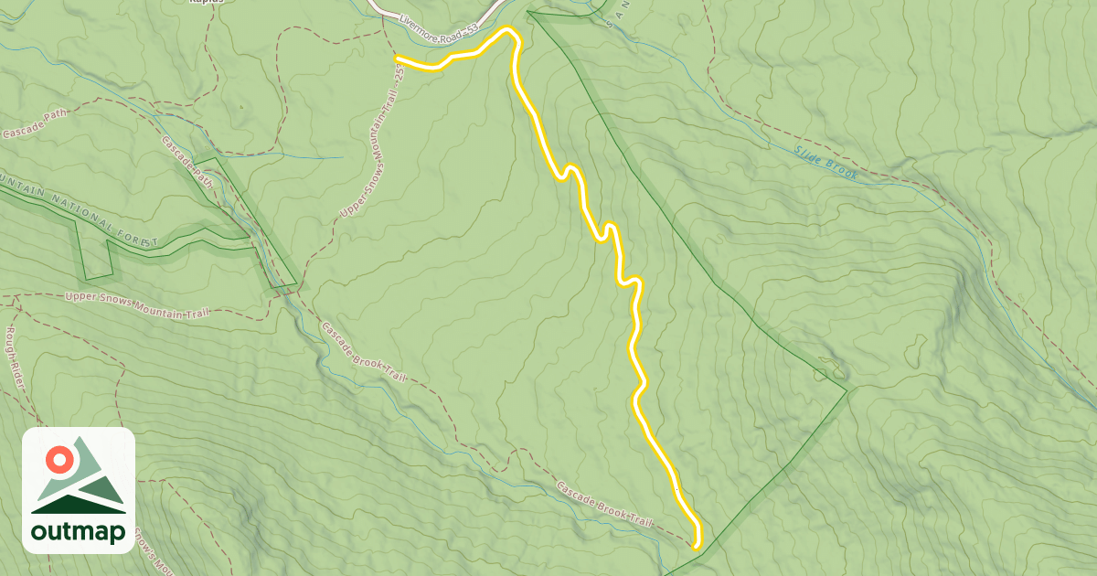 Map of Cascade Brook Trail