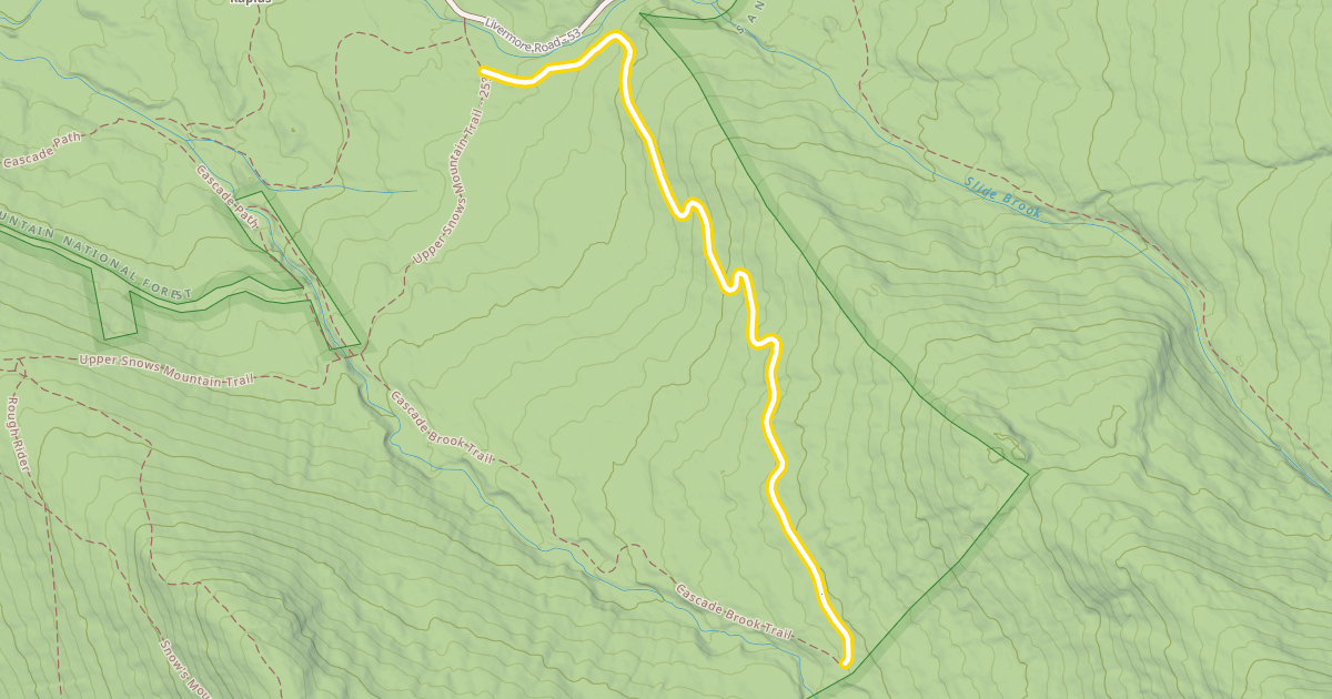 Map preview of Cascade Brook Trail