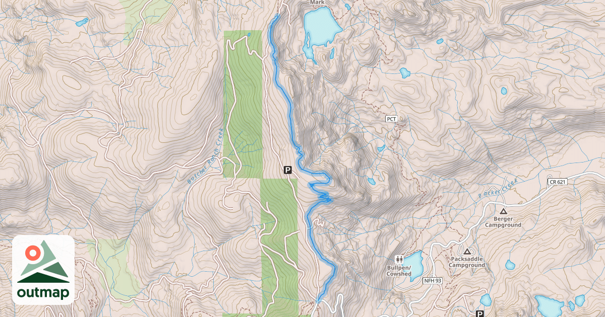 Map of Gold Valley Rim Trail