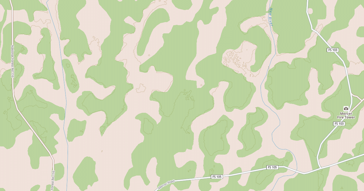 Map preview of USFS National Forest System Roads {200FD1B6-8390-4546-9864-89F7BDC9BBDA}