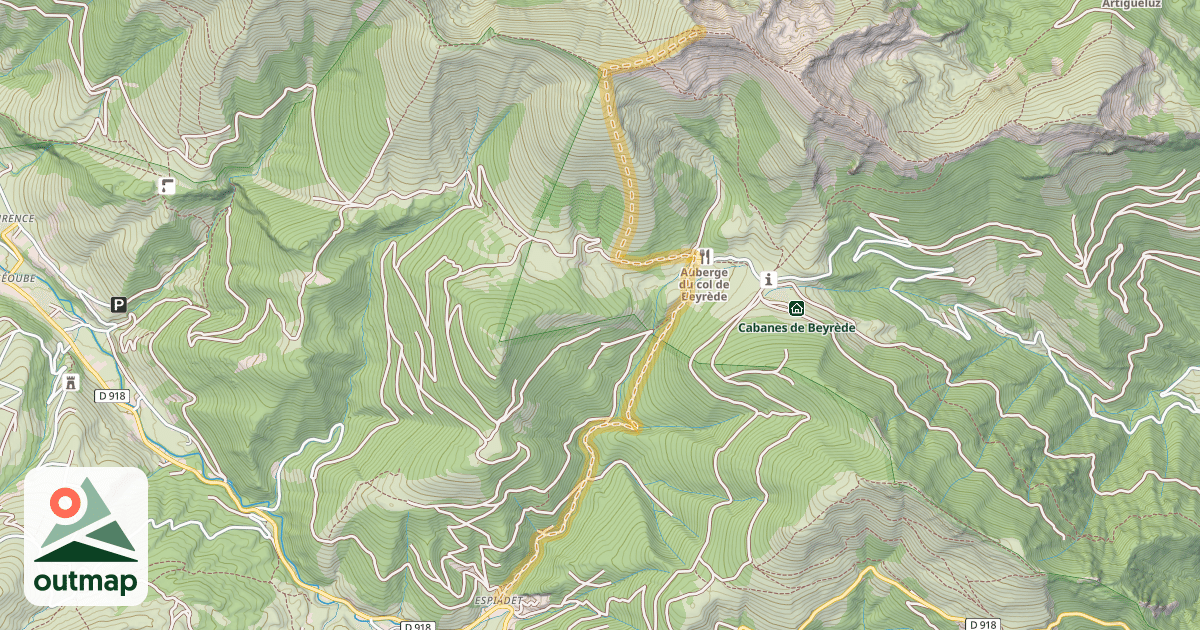 Map of Signal de Bassia — Lac de Payolle - Espiadet