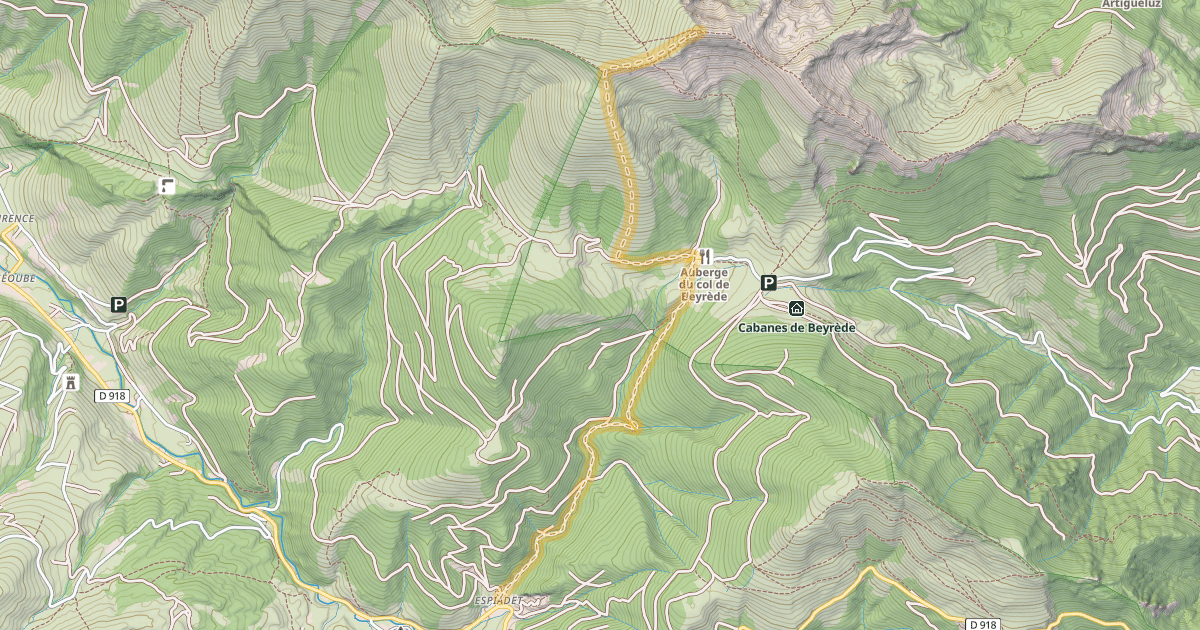 Map preview of Signal de Bassia — Lac de Payolle - Espiadet