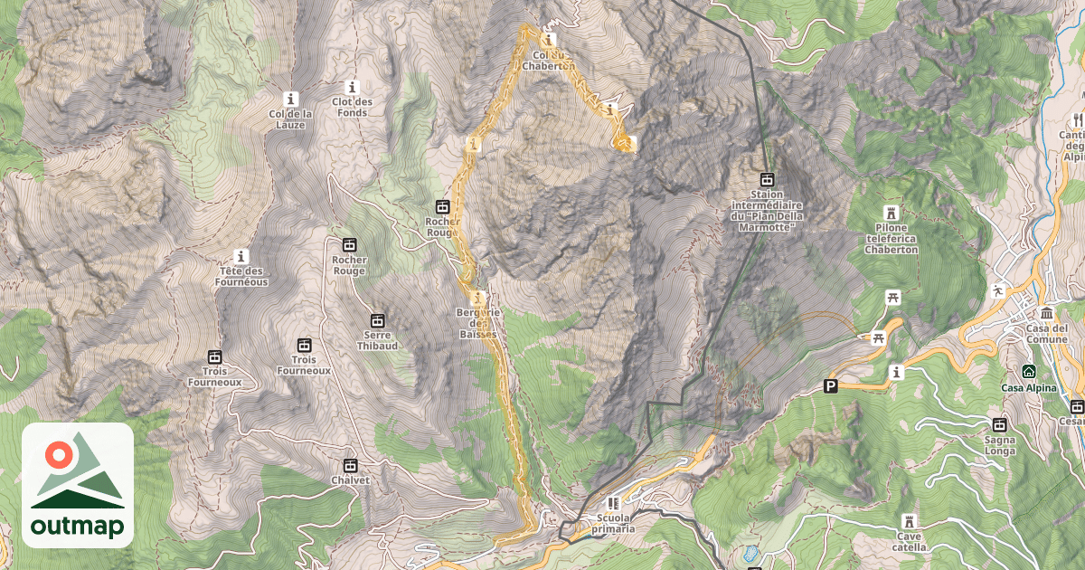 Map of Mont Chaberton — Montgenèvre