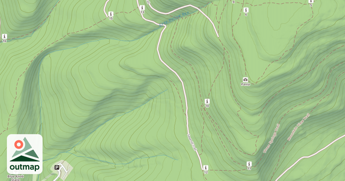 Map of Blue Knob State Park Trails