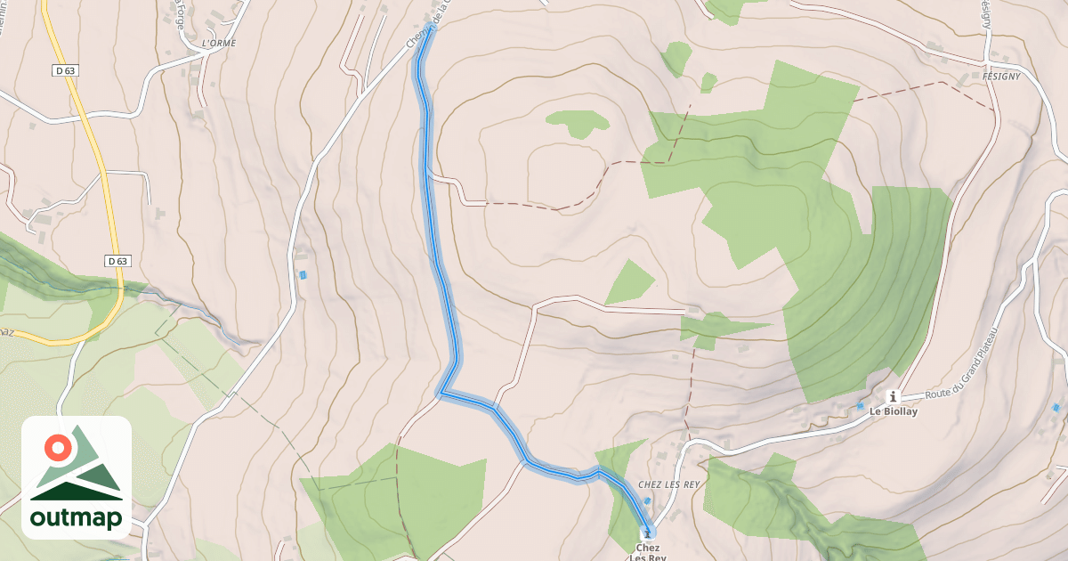 Map of Chemin Rural de Chainaz-les-Frasses à Chez les Rey