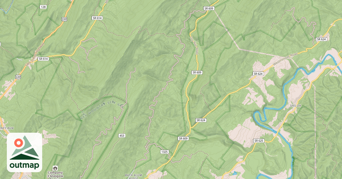 Map of PINEY MOUNTAIN