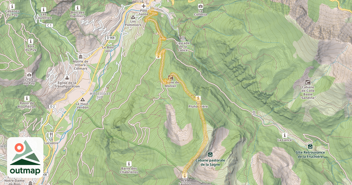 Map of Le Laupon — Colmars