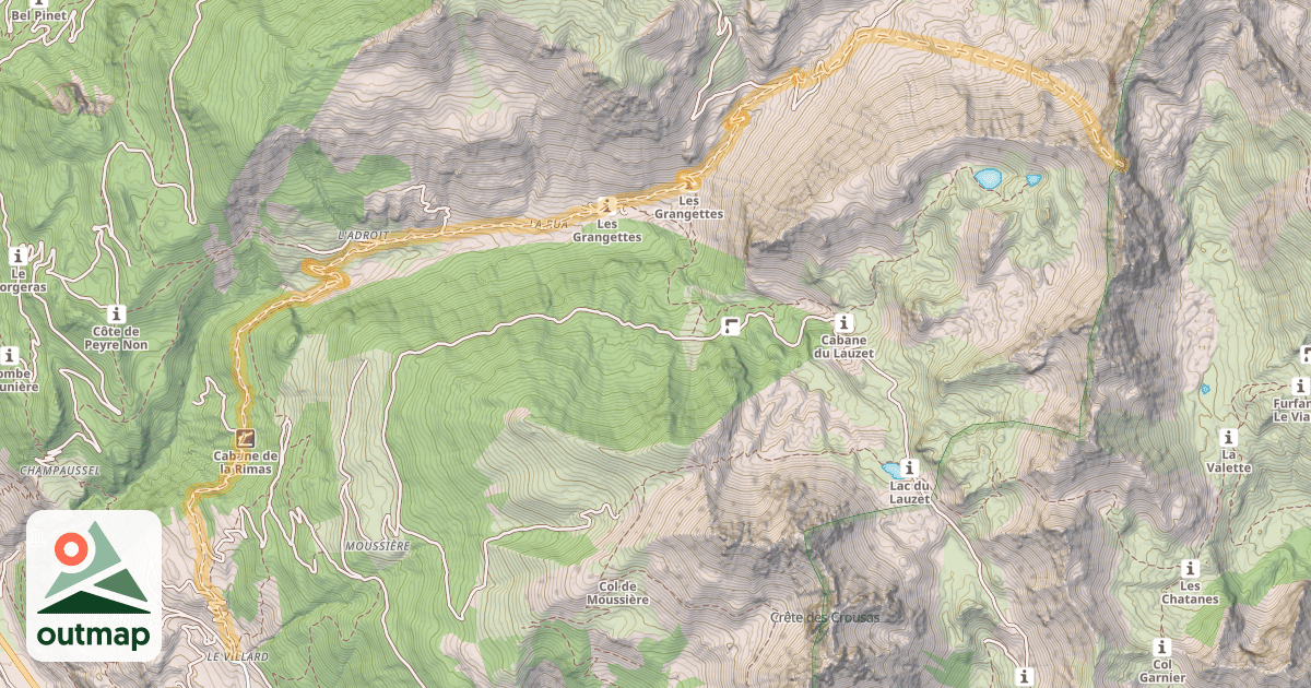 Map of Crête des Chalanches — Le Villard