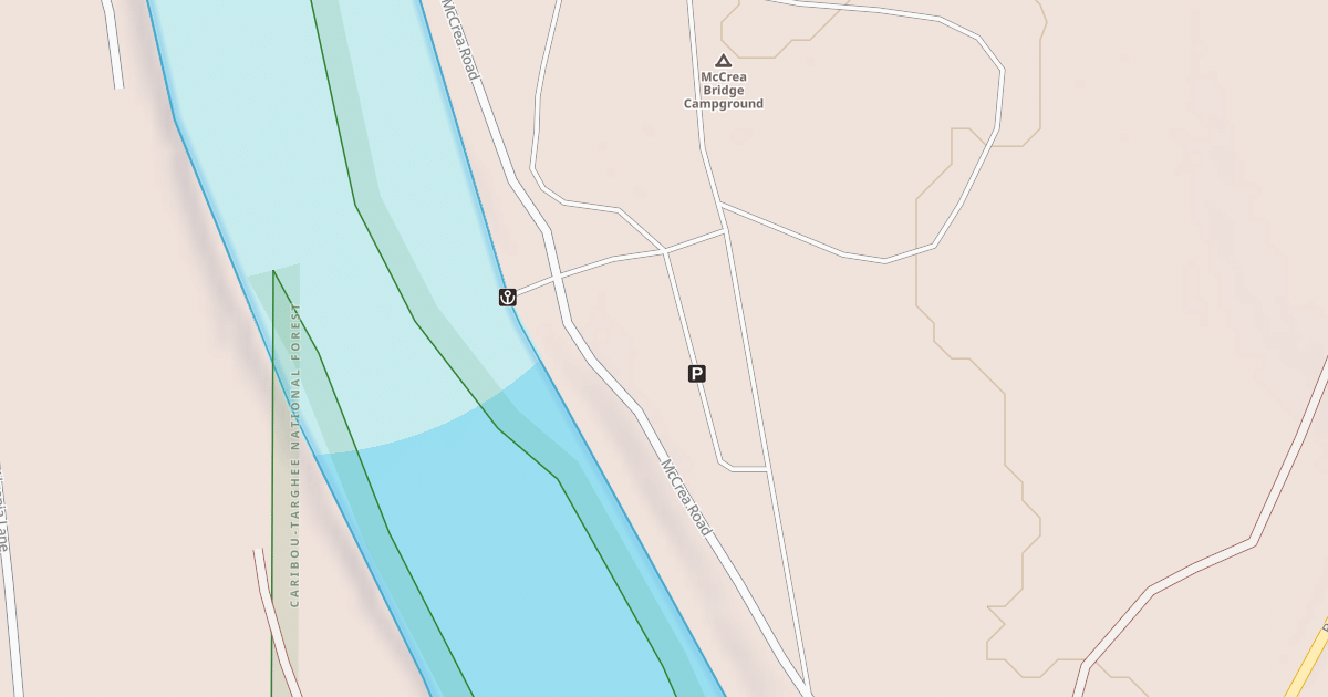 Map preview of MCCREA BRIDGE CG BOAT LAUNCH