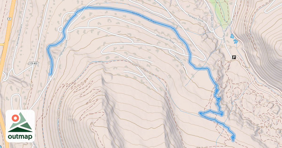 Map of Middle Flume Trail