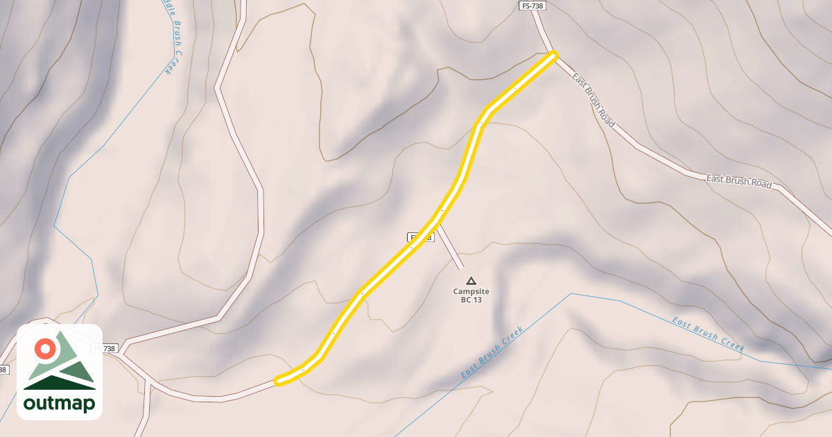 Map of Brush Creek Road