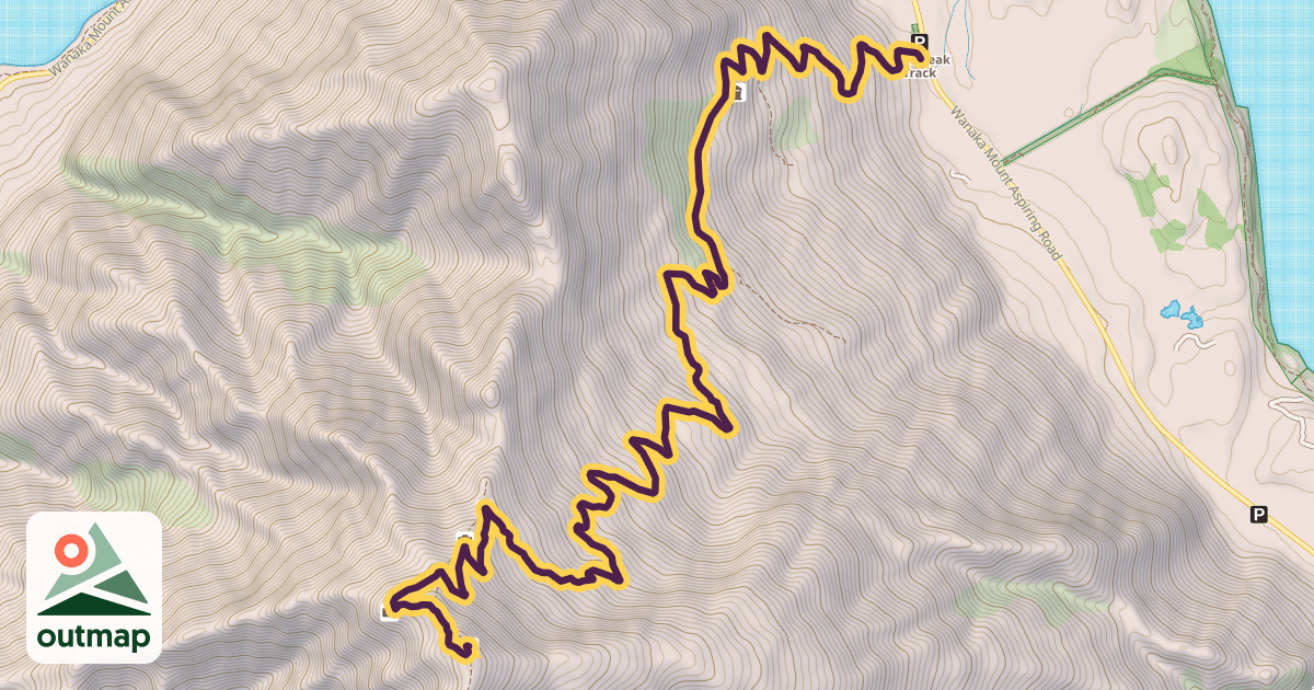 Map of Roys Peak Track
