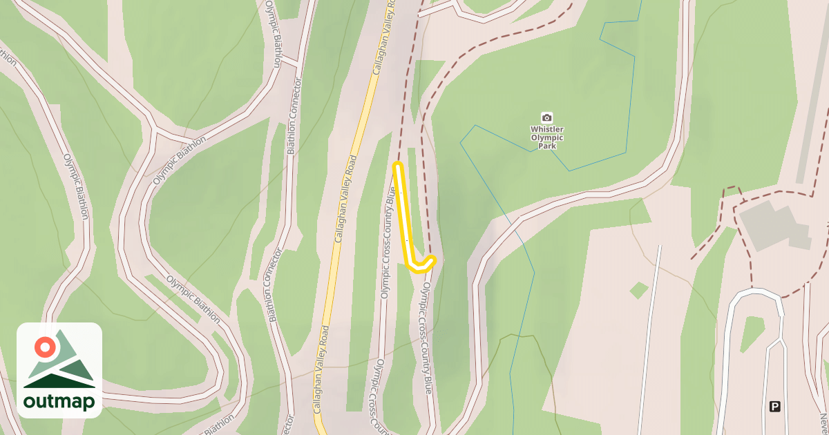 Map of Olympic Cross-Country Blue