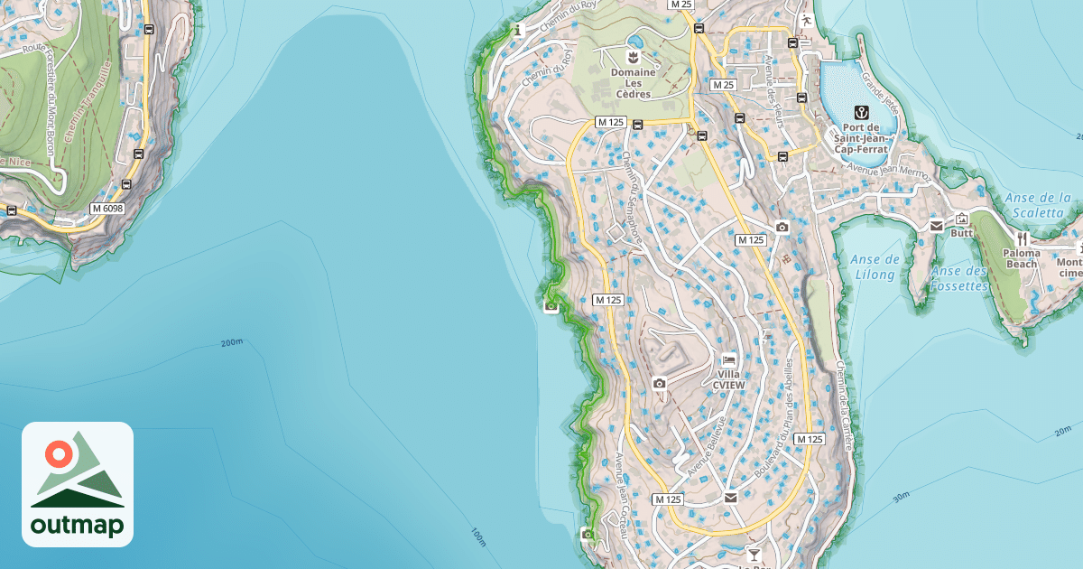 Map of Chemin des Douaniers