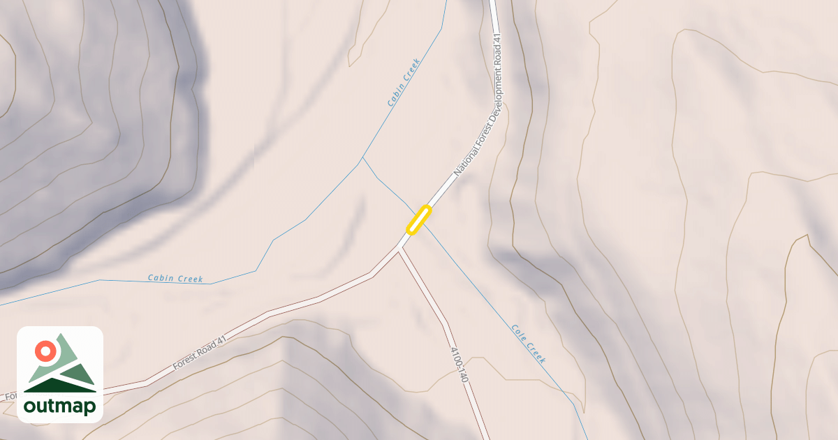 Map of National Forest Development Road 41