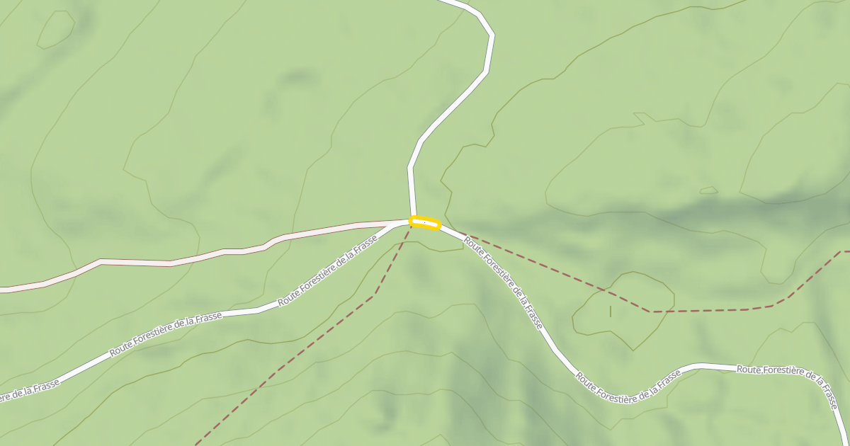 Map preview of Route Forestière de la Frasse