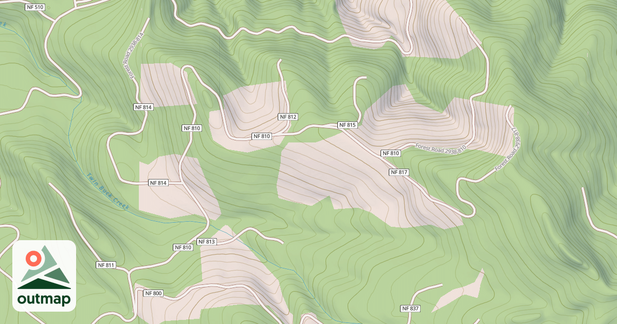Map of BUCKHORN - BORN T.S.'S