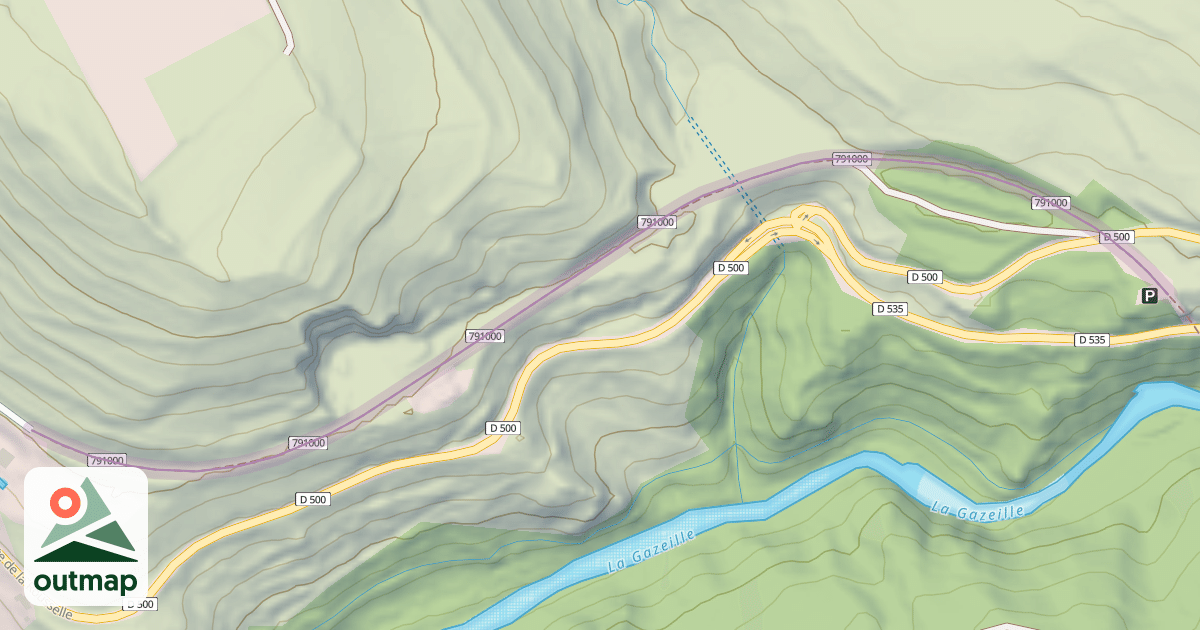 Map of Ligne Inachevée du Puy à Lalevade-d'Ardèche dite "Transcévenole"