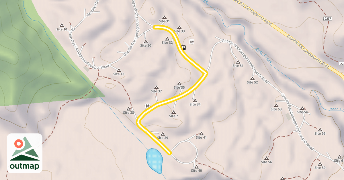 Map of Granite Flat Campground Loop C Road