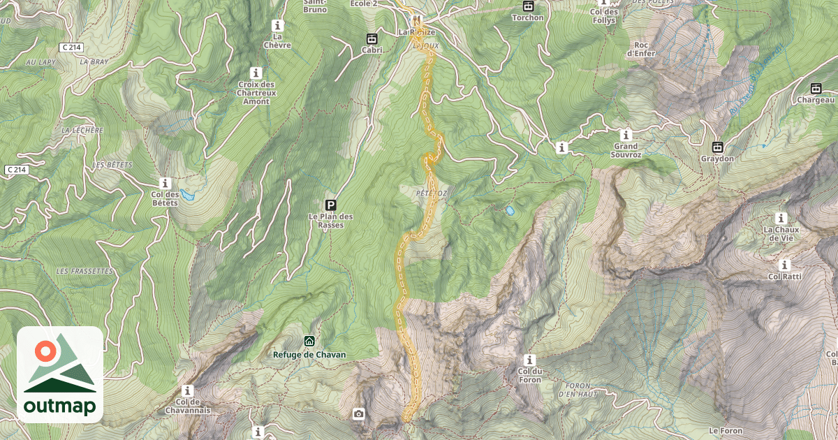 Map of Col de Vésinaz — La Chèvrerie