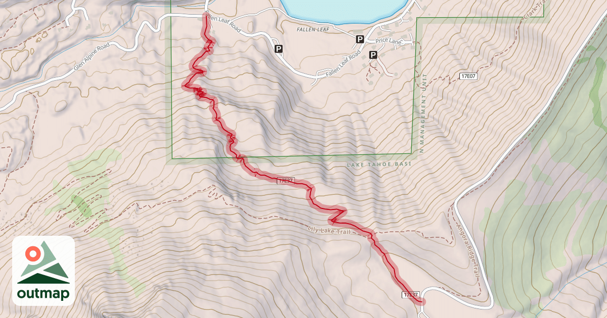 Map of Angora Lake Trail