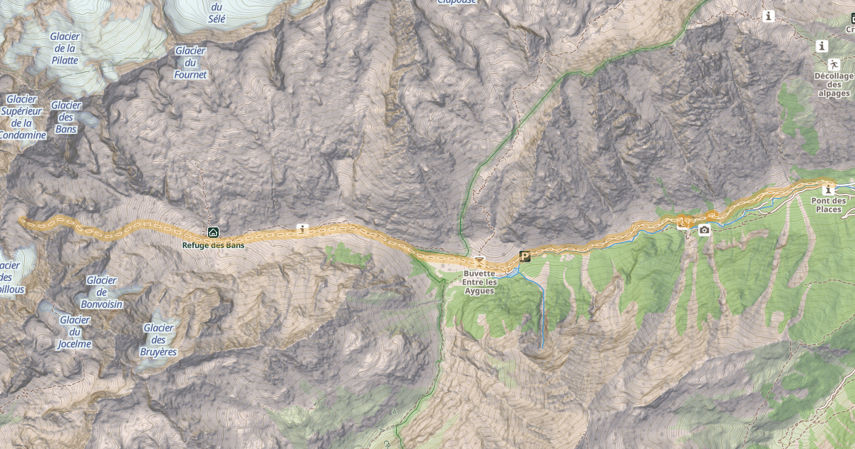 Map preview of Pas des Aupillons — Pont des Places