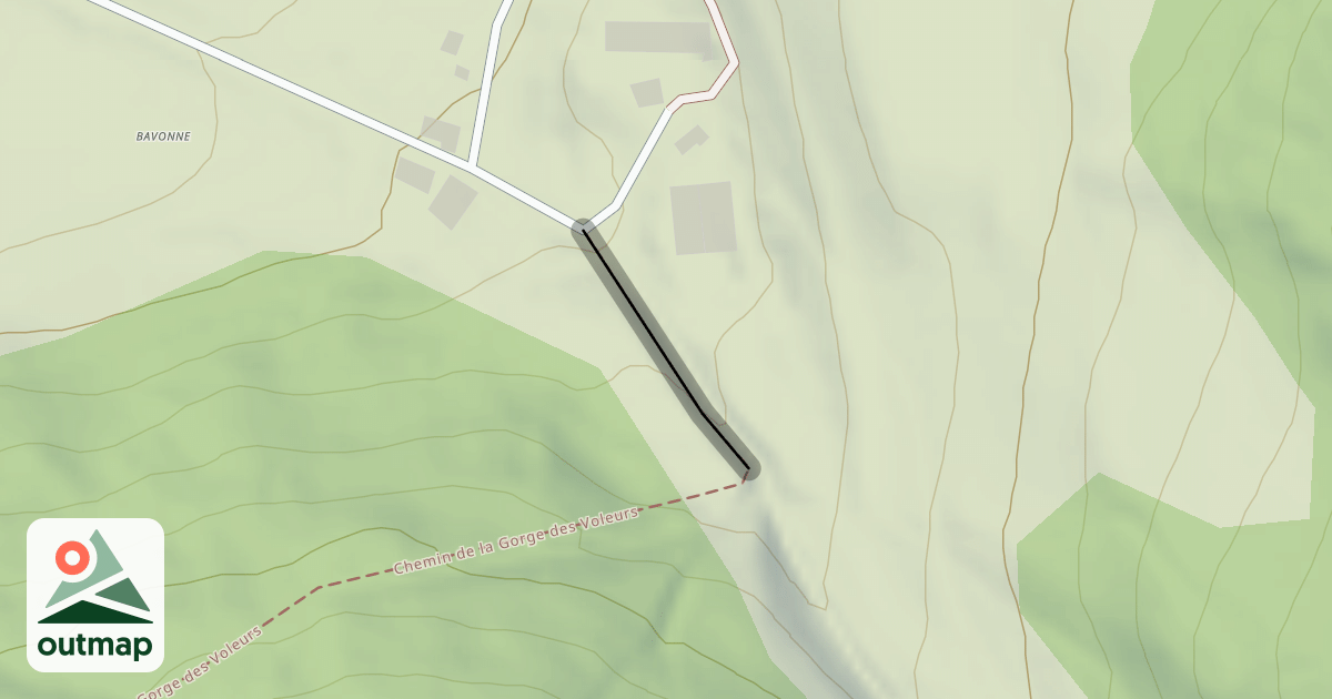 Map of Chemin de Bavonnne aux Bois de Bavonne