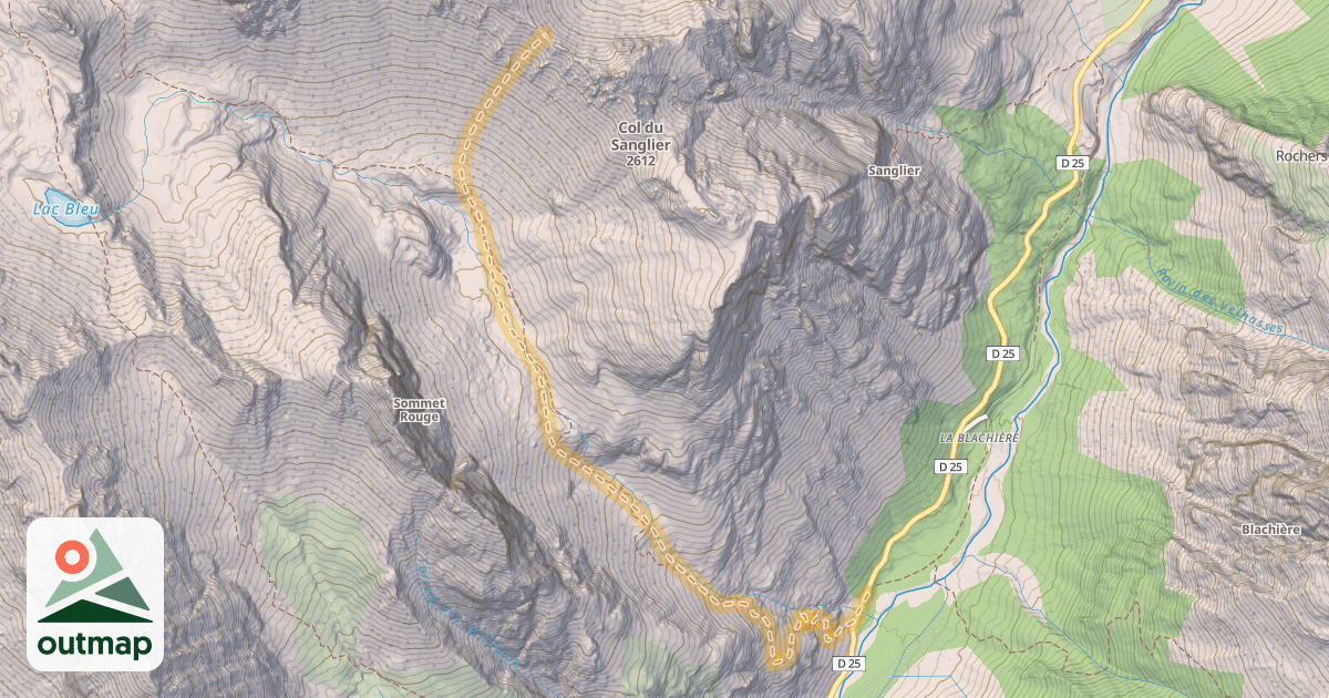 Map of Col du Sanglier — Pont des Houerts