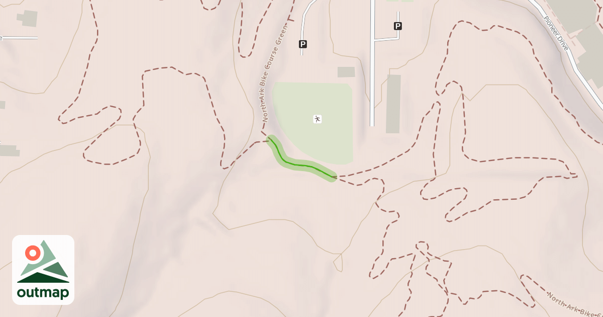 Map of North Ark Bike Course Green
