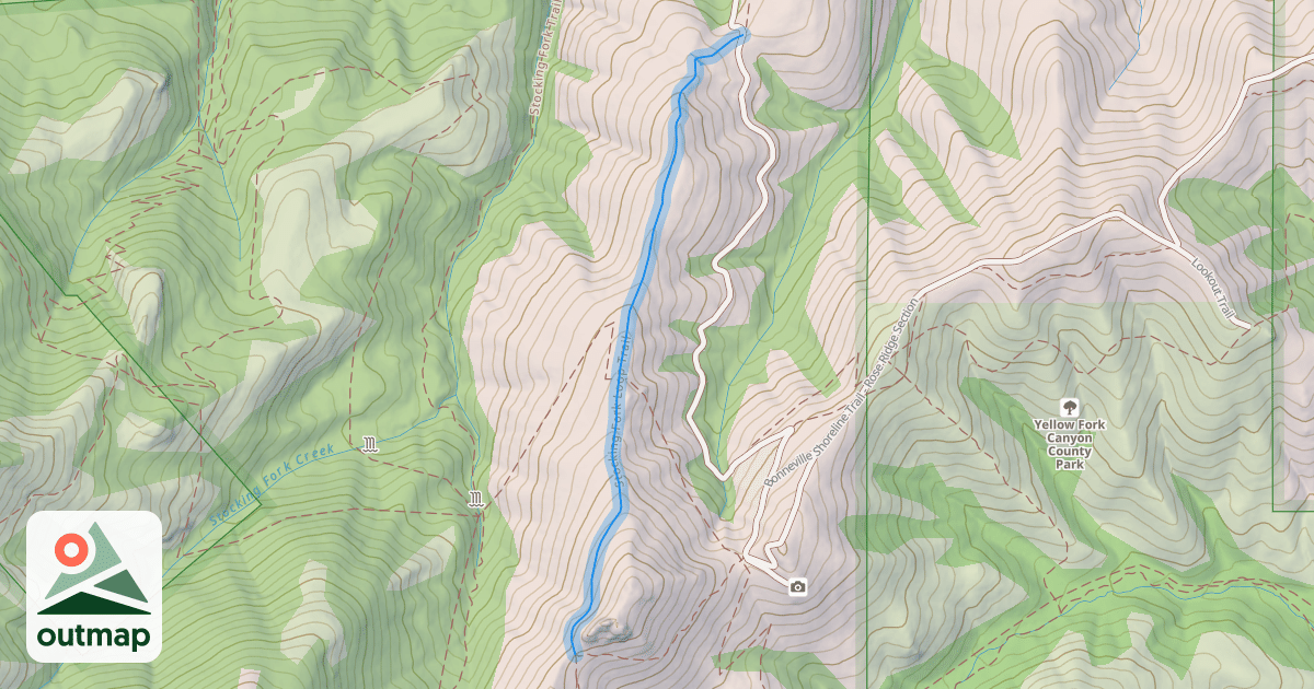 Map of Stocking Fork Loop Trail