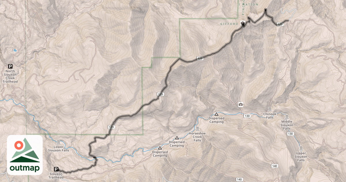 Map of Huffman Peak Trail #129