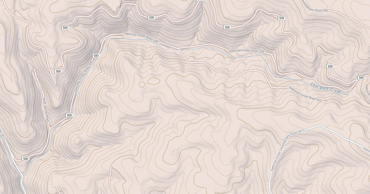 Map preview of USFS National Forest System Roads {8F56DC52-94BB-4DE6-81CB-F5CB51794F00}