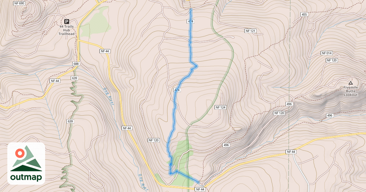 Map of Knebal Springs Trail #474