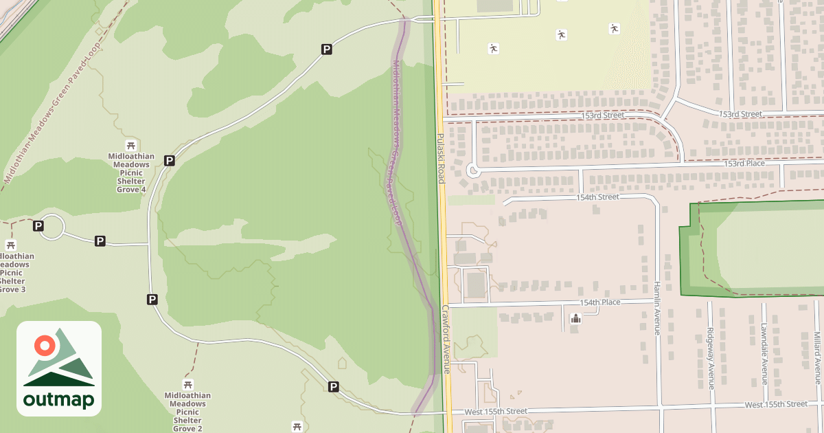 Map of Midlothian Meadows Green Paved Loop