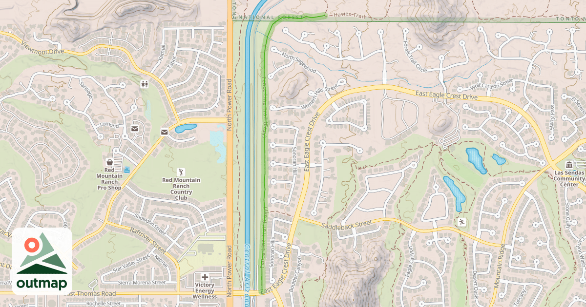 Map of Fence Line Trail (Easy)
