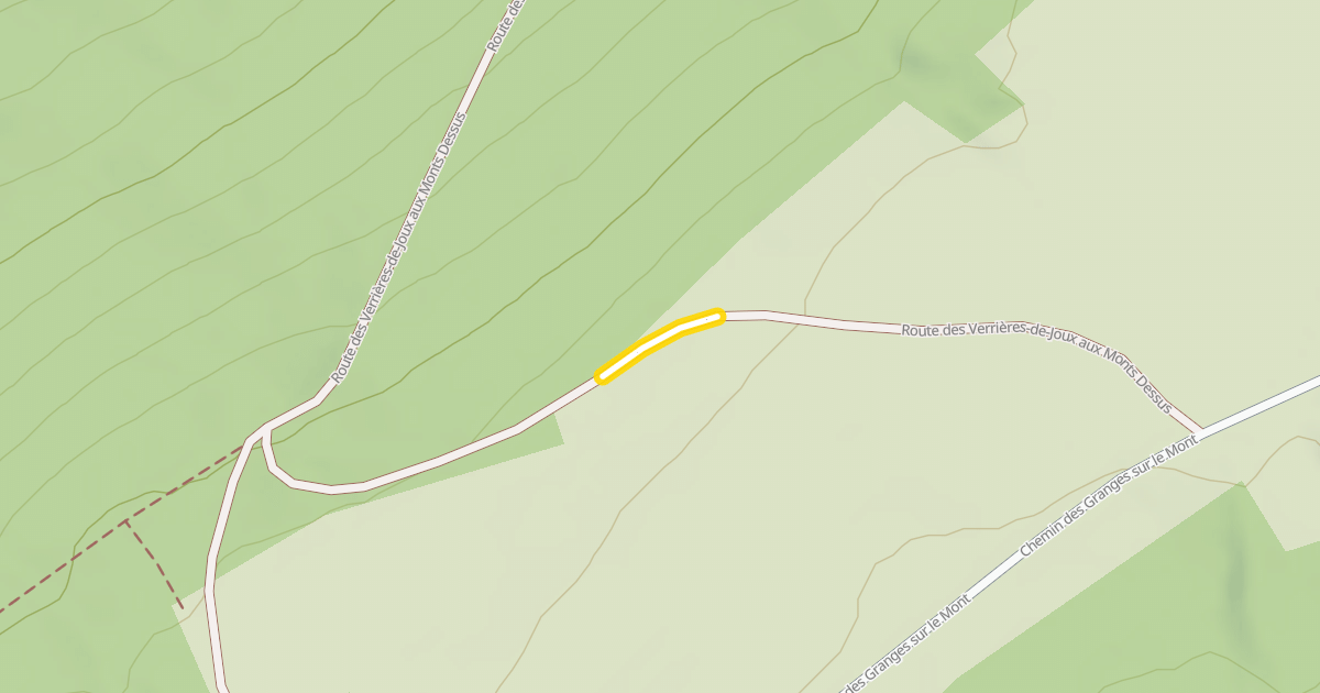 Map preview of Route des Verrières-de-Joux aux Monts Dessus