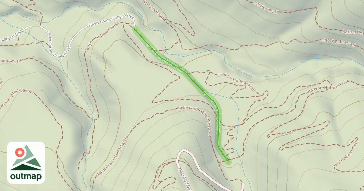 Map of Lower Corner Canyon Trail