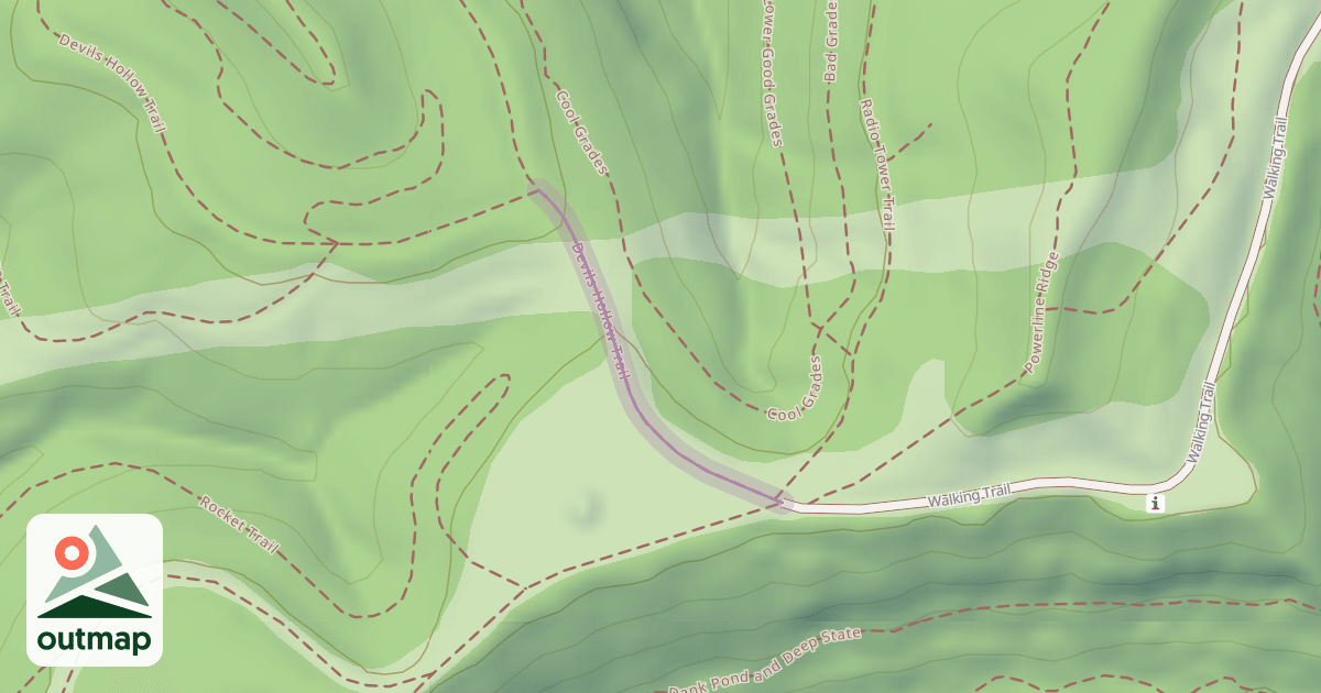 Map of Devils Hollow Trail