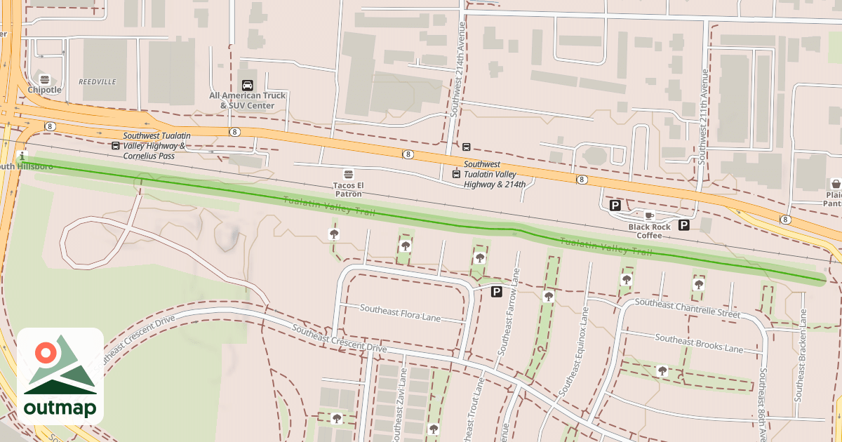 Map of Tualatin Valley Trail in Washington