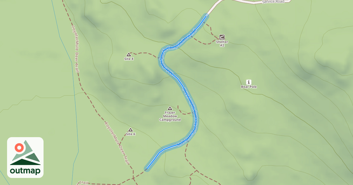 Map of Mule Deer Spur To Camp Shelter 2 Trail
