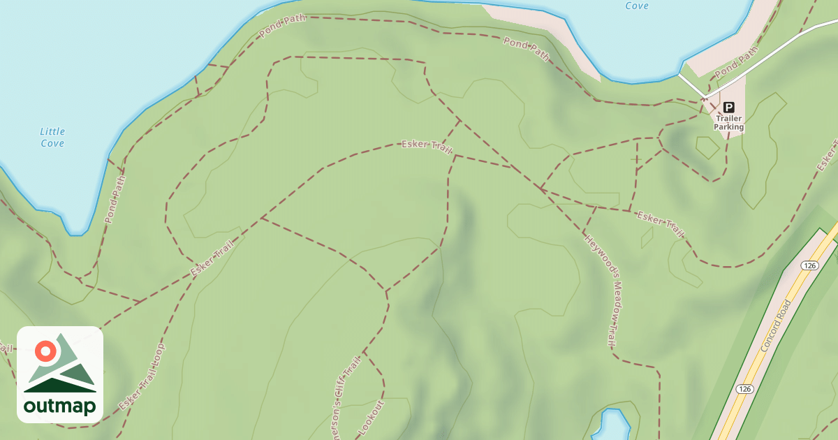Map of Emerson's Cliff Trail