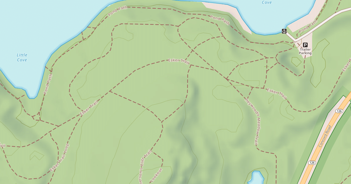 Map preview of Emerson's Cliff Trail