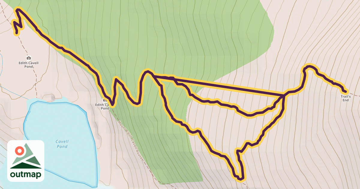 Map of Cavell Meadows Trail