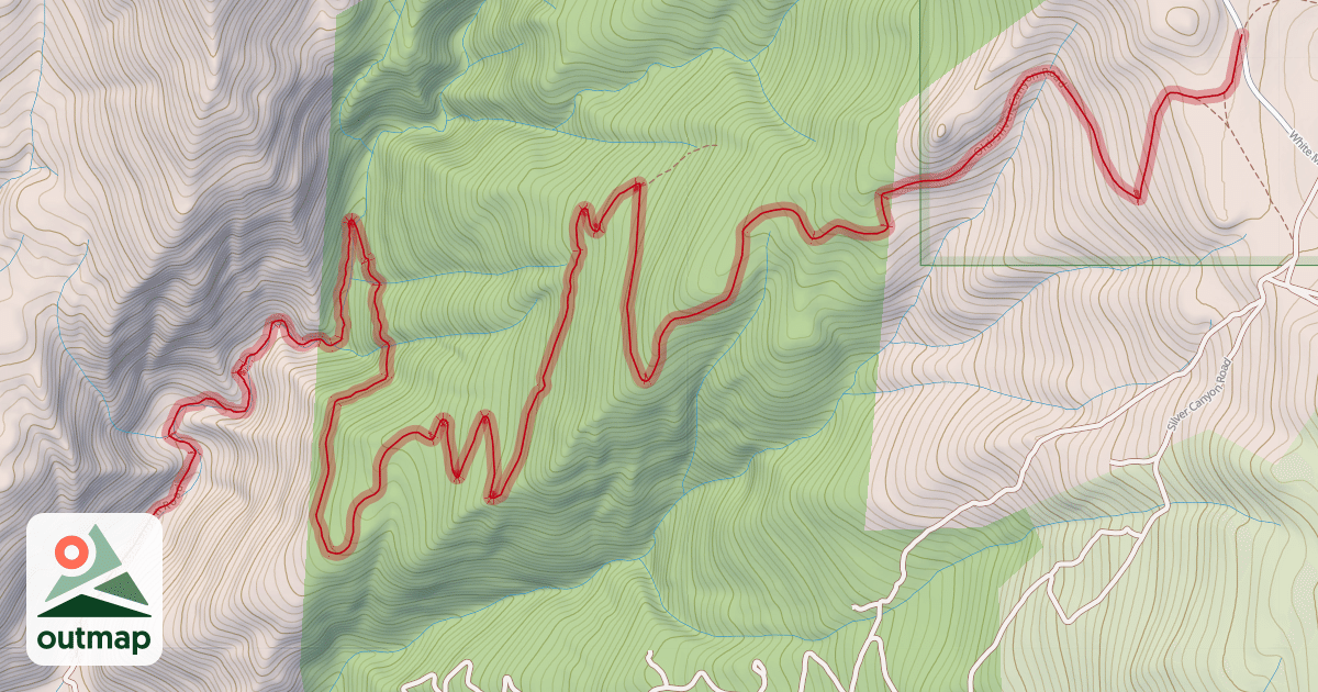 Map of Old Silver Canyon Road