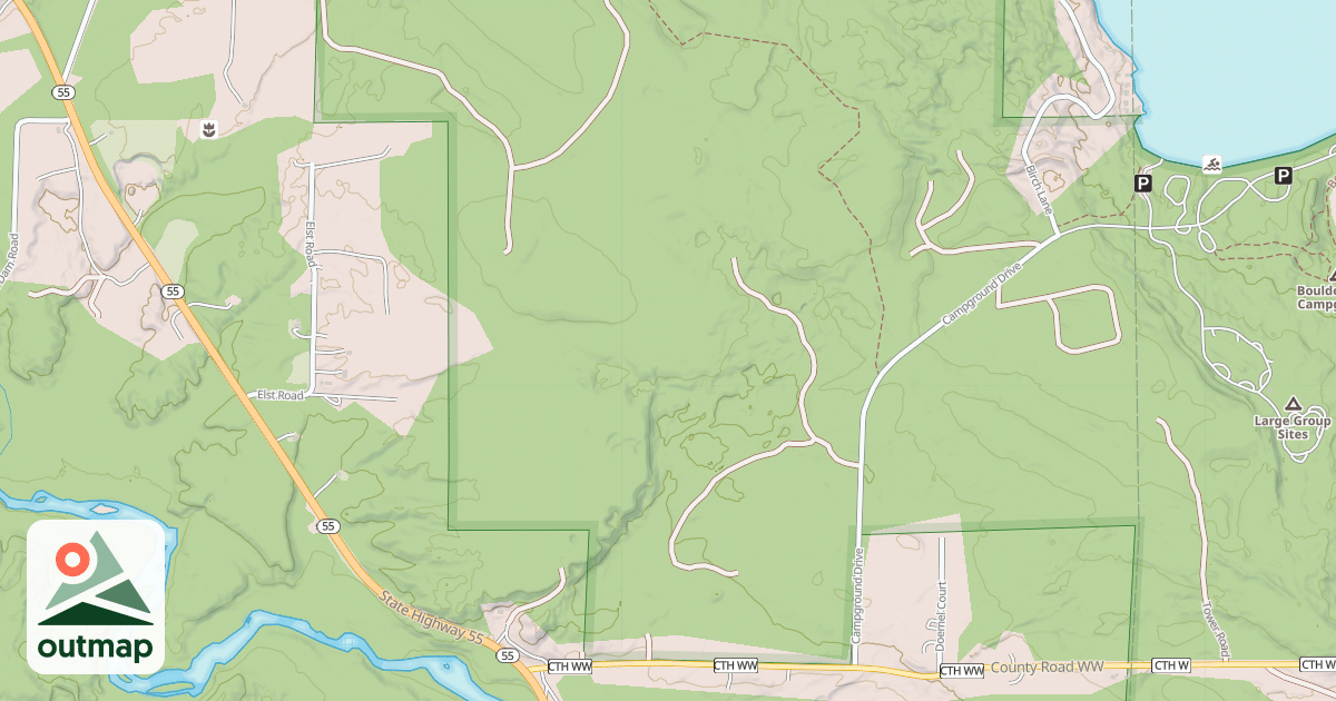 Map of Snowmobile Trail Lkln Langlade