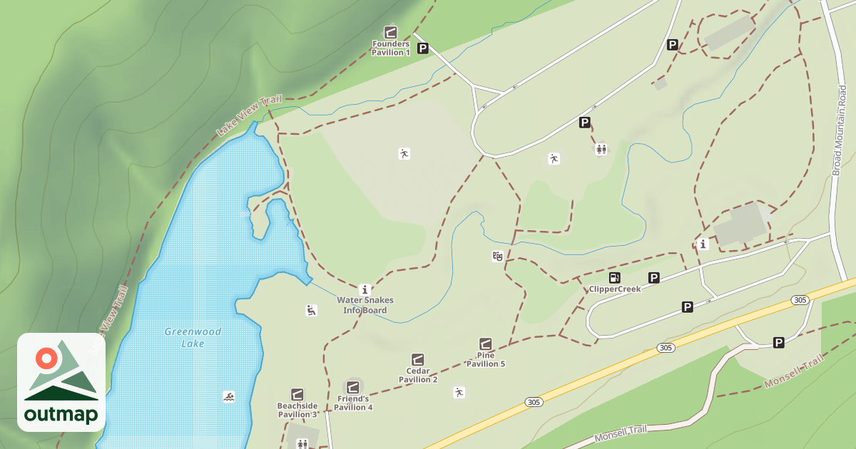 Map of Greenwood Furnace State Park Trails